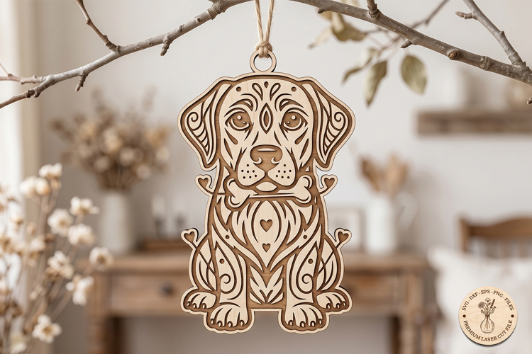 Labrador Retriever Laser Cut SVG | Dog Ornament SVG