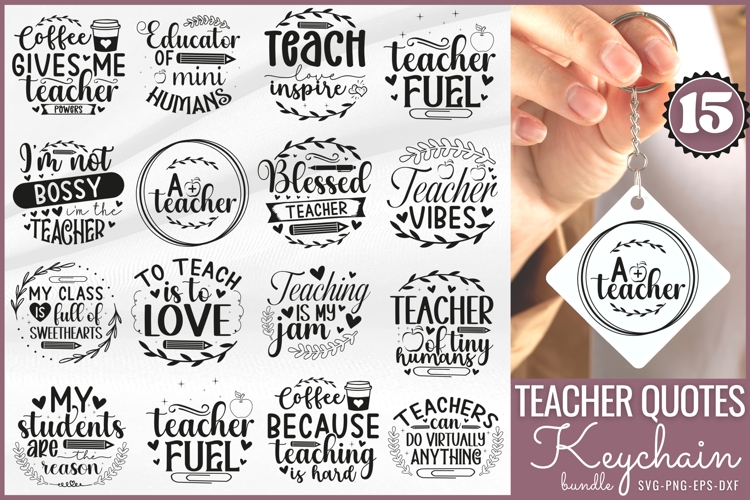 Teacher Keychain Svg Image 8