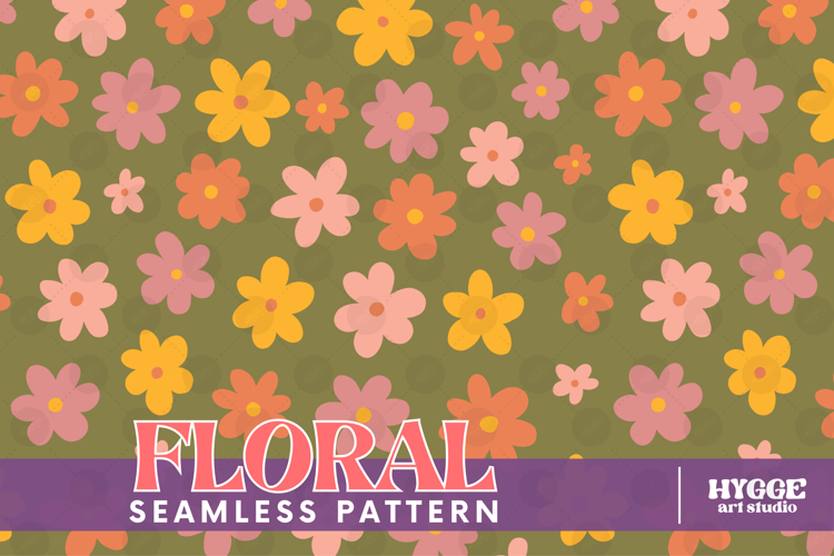 Retro Flowers Seamless Pattern Floral Png Sublimation Daisy