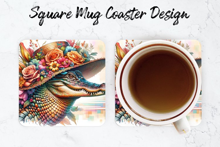 Alligator Mug coaster | Coaster | Sublimation example image 1
