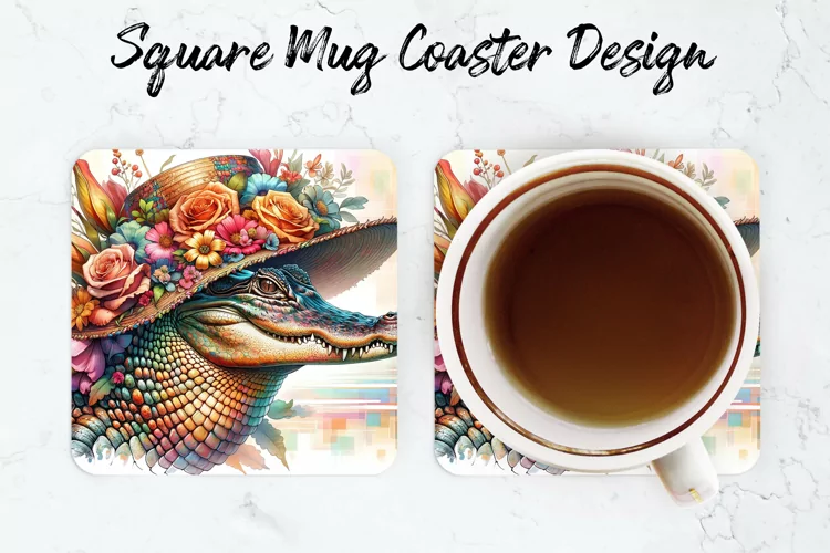 Alligator Mug coaster | Coaster | Sublimation