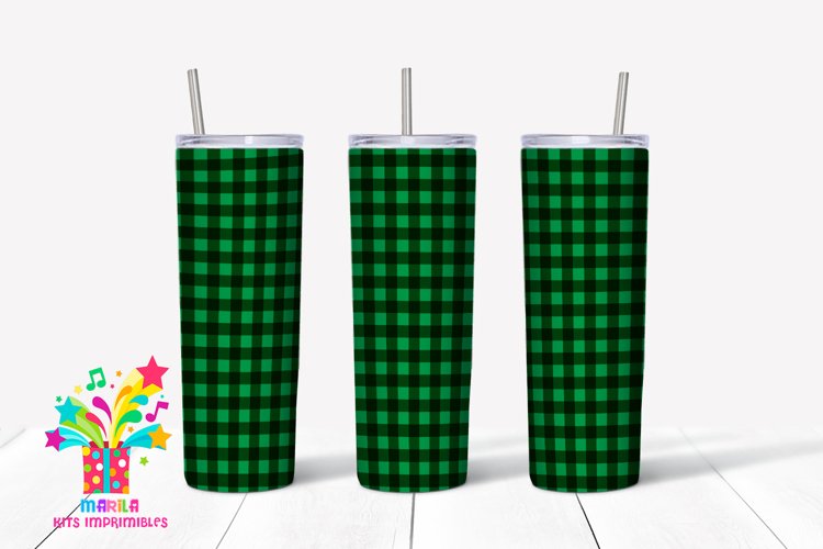 Buffalo Plaid Christmas Skinny tumbler Sublimation #9 example image 1