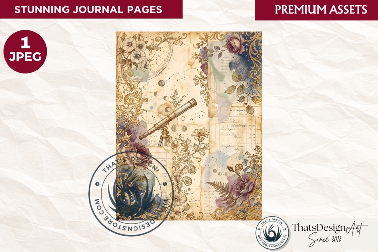 Botanical Herbarium Junk Journal digital paper textured