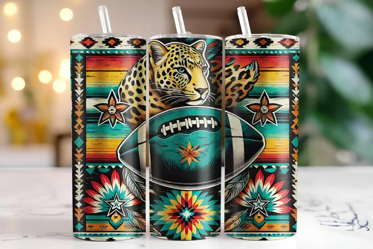 Leopard & Football Tumbler Wrap | Sublimation | Tumblers