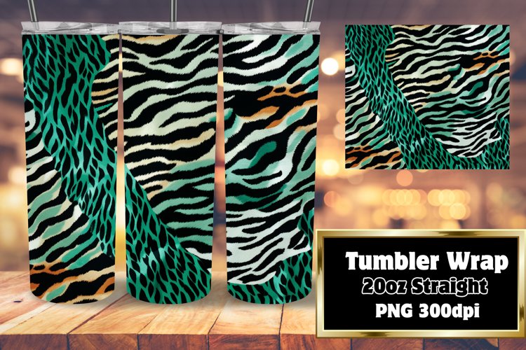 3D Tumbler Wrap Glitter Cheetah 20oz Design