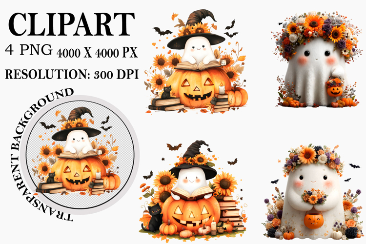Halloween Sublimation Clipart Watercolor PNG