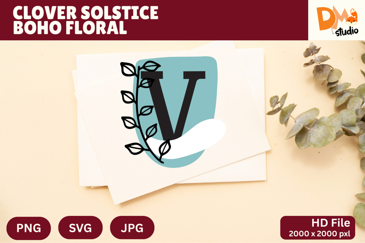 Clover Solstice Boho Floral Monogram