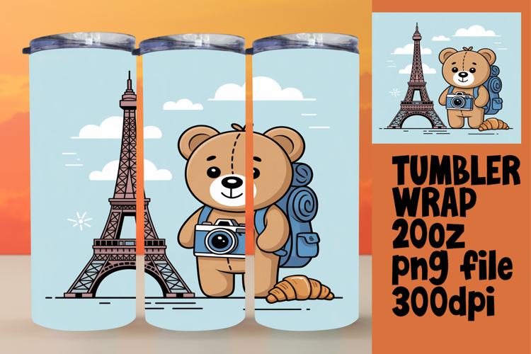 EYE-CATCHING 20oz Tumbler Design , Cute Bear