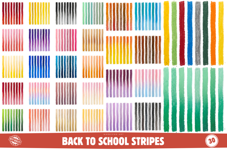 Back To School Stripes Clipart example image 1