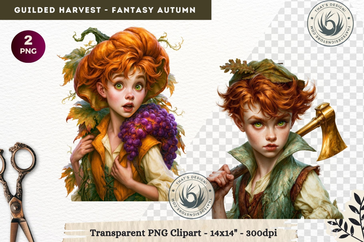 Fantasy Autumn Gilded Harvest PNG Clipart whimsical witch