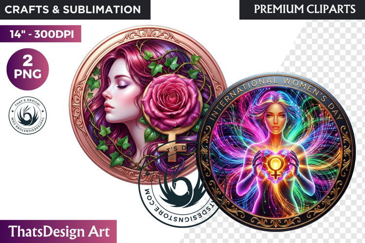 International Womens Day Round Cliparts & Backgrounds PNG