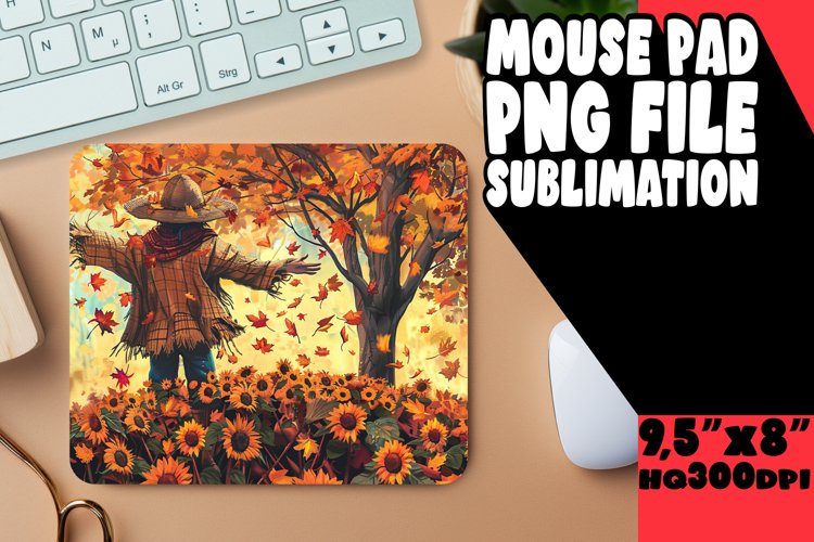 Fall Mouse Pad Design Watercolor Sublimation