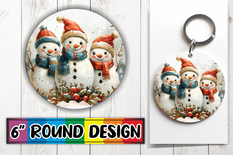 Holiday Gingerbread Design Keychain Round