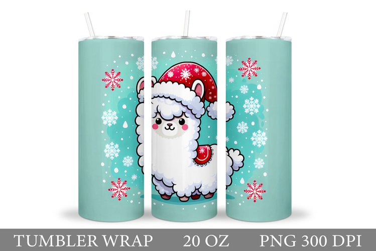 Christmas Lama Tumbler Design. Christmas Tumbler Sublimation