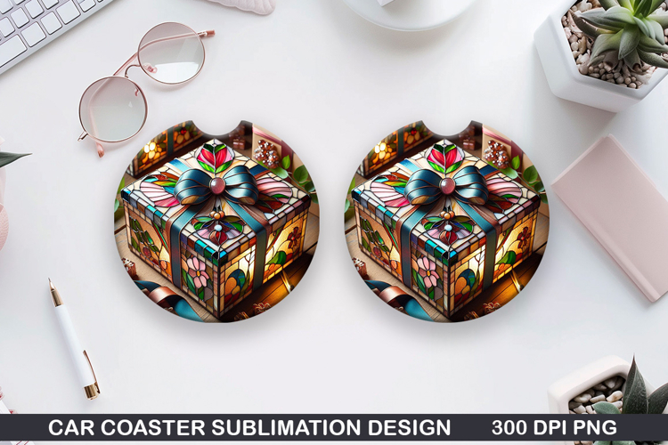 Christmas Car Coaster Sublimation| Christmas Coaster PNG