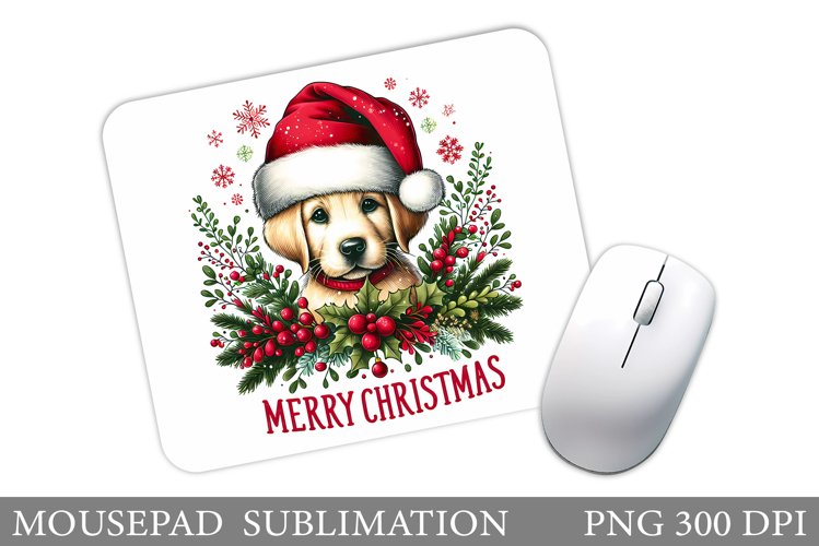 Cute Dog Mouse Pad Design. Christmas Mouse Pad Sublimation