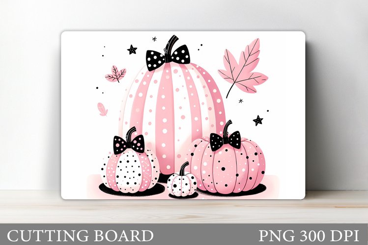 Pink Pumpkin Cutting Board. Pumpkin Kitchen Cutting Board