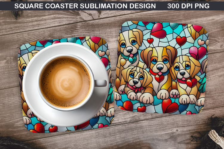 Dog Coaster Sublimation, Christmas Coaster PNG Design