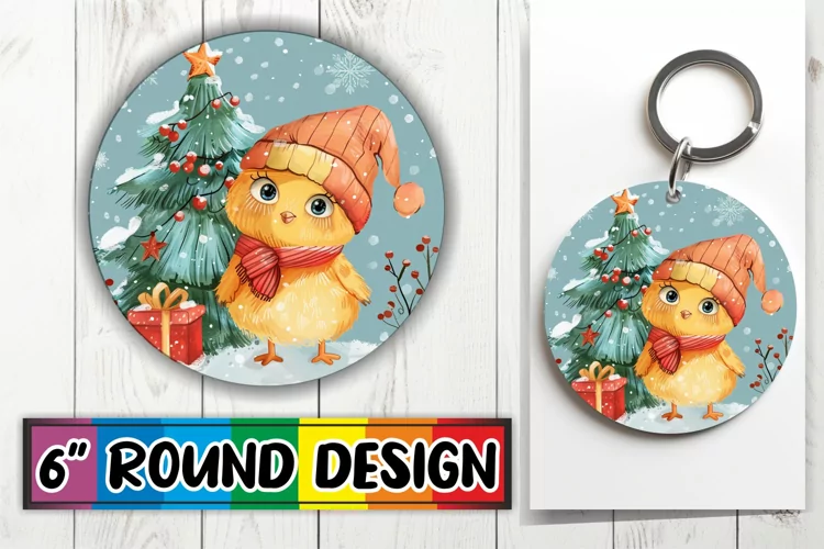 Winter Holiday Animals Sublimation for Keychain