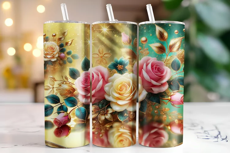 Flowers Tumbler Wrap | Sublimation | Tumblers