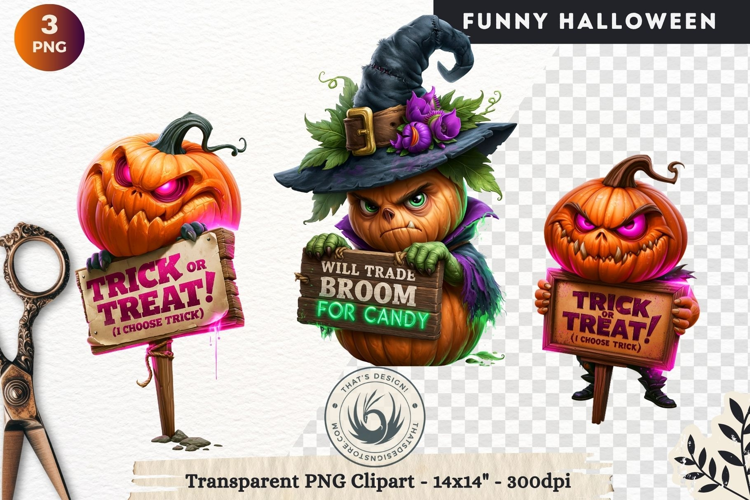 Funny Halloween characters Clipart Spooky graphics