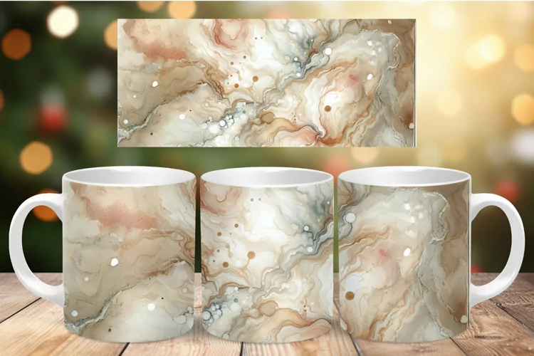 Mug Wrap Sublimation - watercolor marble