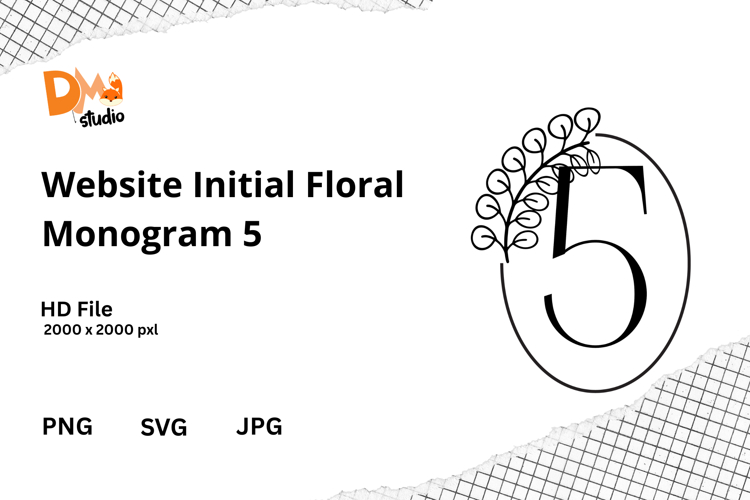 Website Initial Floral Monogram