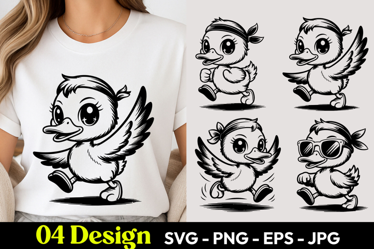 Funny Chick Cartoon SVG PNG
