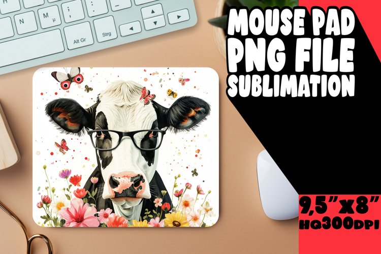 Colorful Cow Spring Mouse Pad: Sublimation Delight example image 1