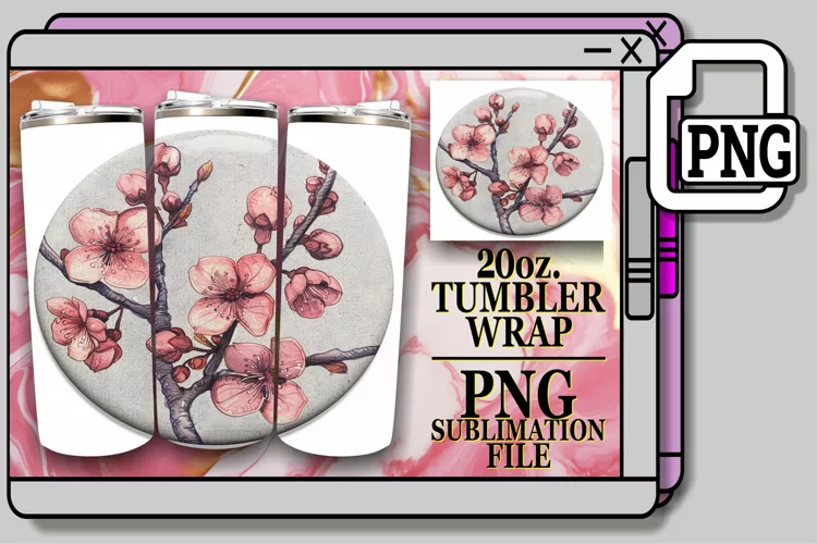 Fresh Blooms Denim Tumbler Sublimation 20oz