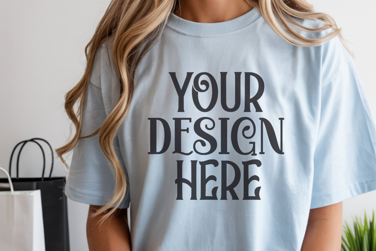 Chambray Comfort Colors 1717 Christmas Mockup, CC 1717