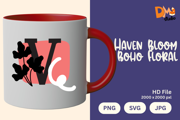 Haven Bloom Boho Floral Monogram