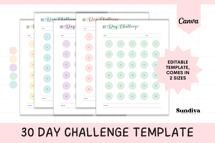 30 Day Challenge Editable Template 2