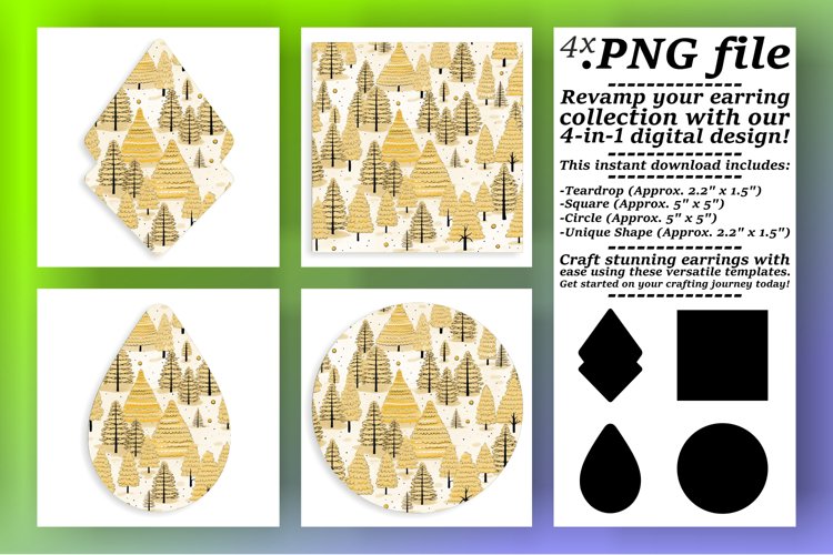 Holiday Tree Design Round Keychain Sublimation example image 1