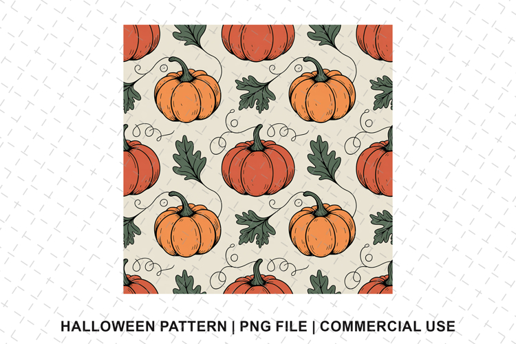 Halloween Pumpkin Pattern Png | Sublimation | Digital Paper