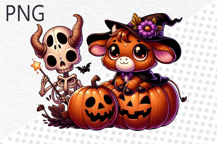 Halloween Cow Sublimation - Clipart PNG Design