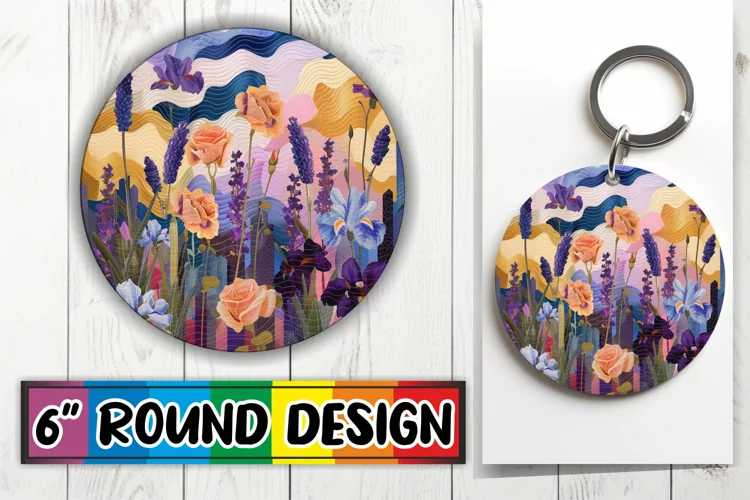 Chic Petal Round Ornament Sublimation