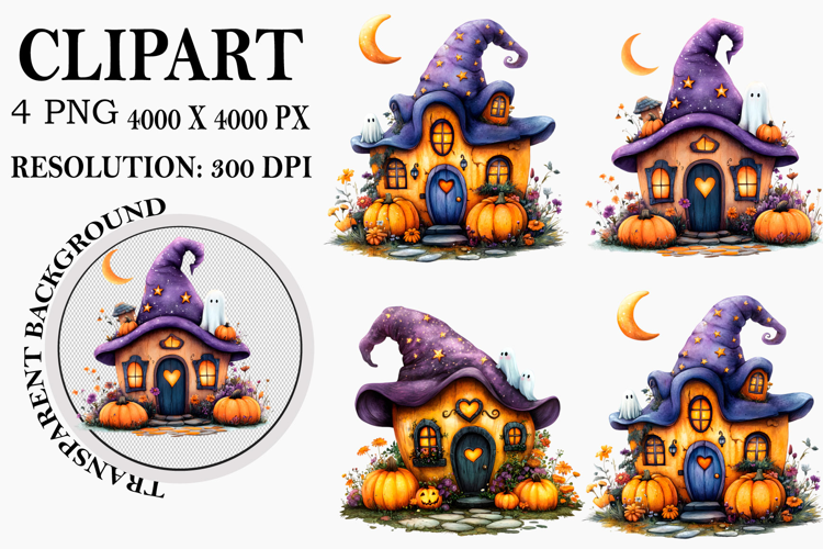 Watercolor Ghost Pumpkin Clipart
