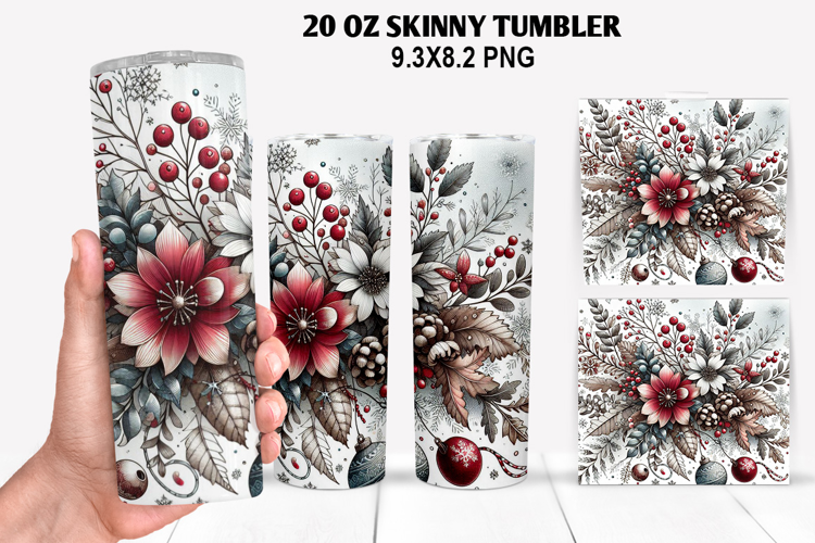 Flowers Skinny Tumbler 20oz Wrap Design, Spring Tumbler Wrap