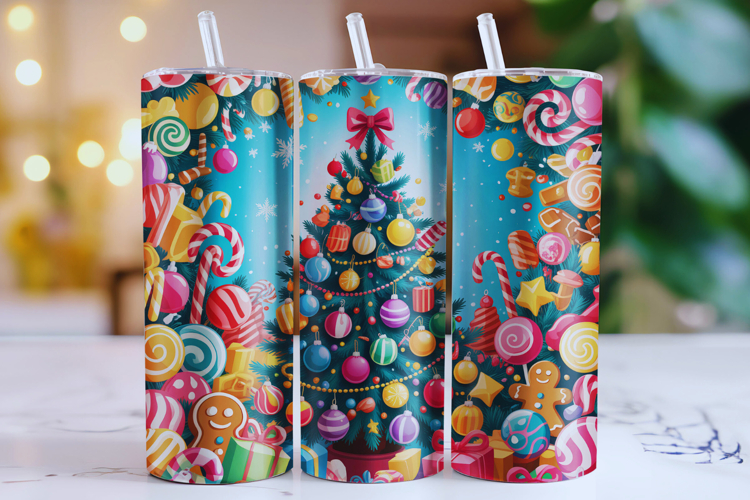 Merry Christmas Tree Tumbler Wrap | Christmas Wrap