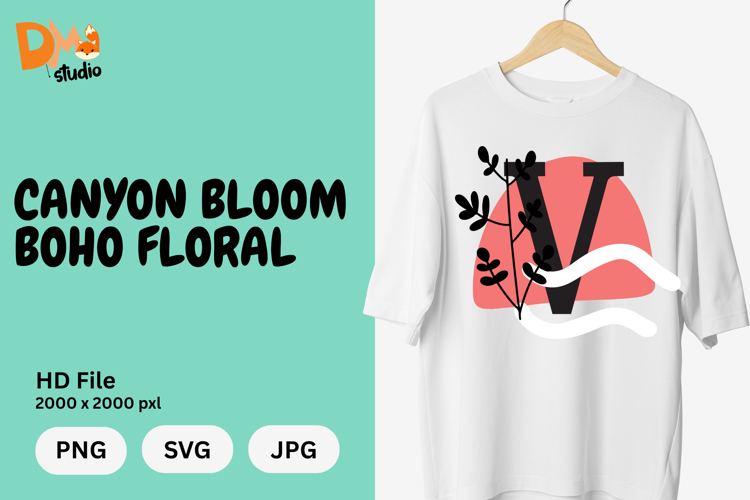 Boho Floral Svg