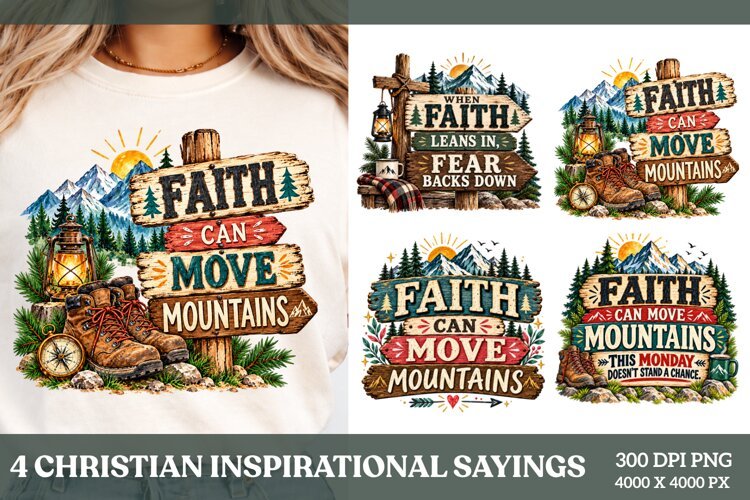 4 Christian Inspirational Sayings PNG example image 1