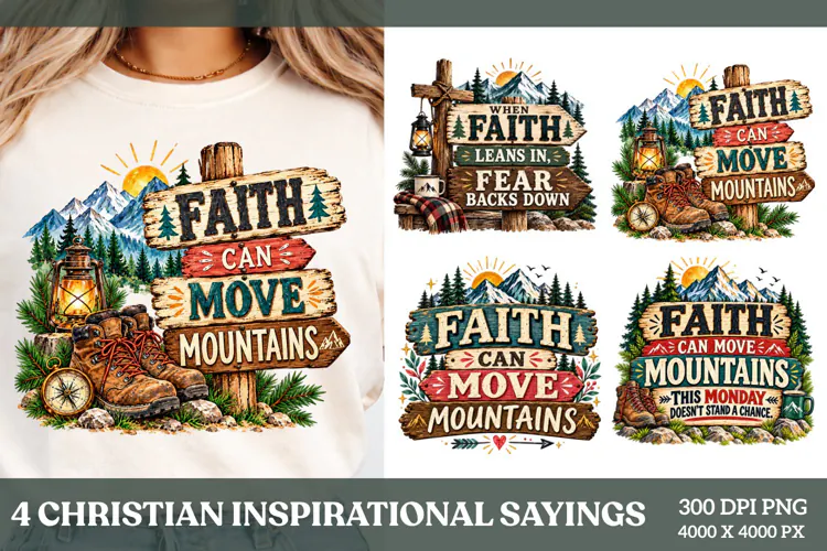 4 Christian Inspirational Sayings PNG