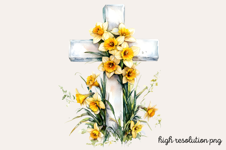 Springtime Daffodils Easter Clipart PNG