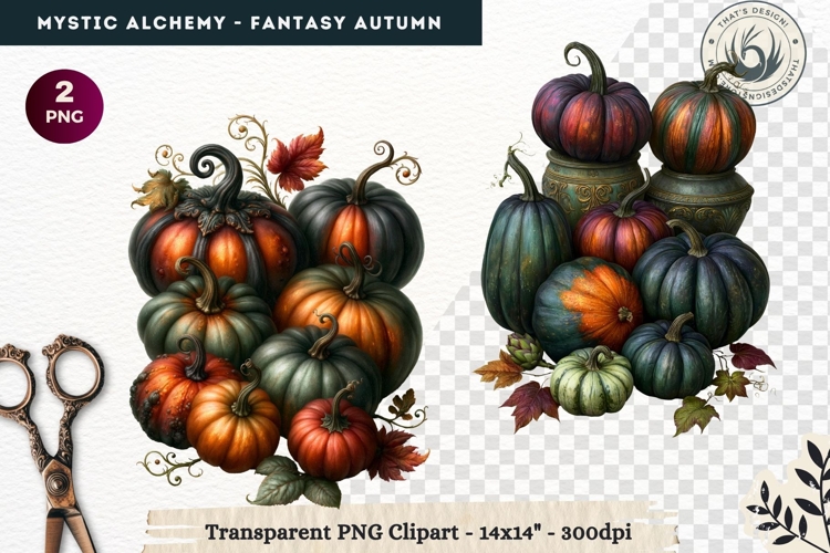 Gothic Witch Mystic Alchemy Clipart, Autumn Apothecary PNG