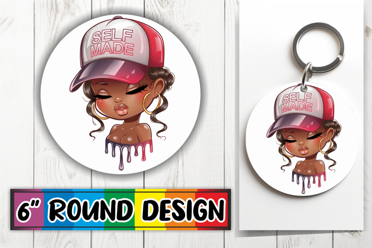 Radiant Sublimation Coasters PNG, Black Woman