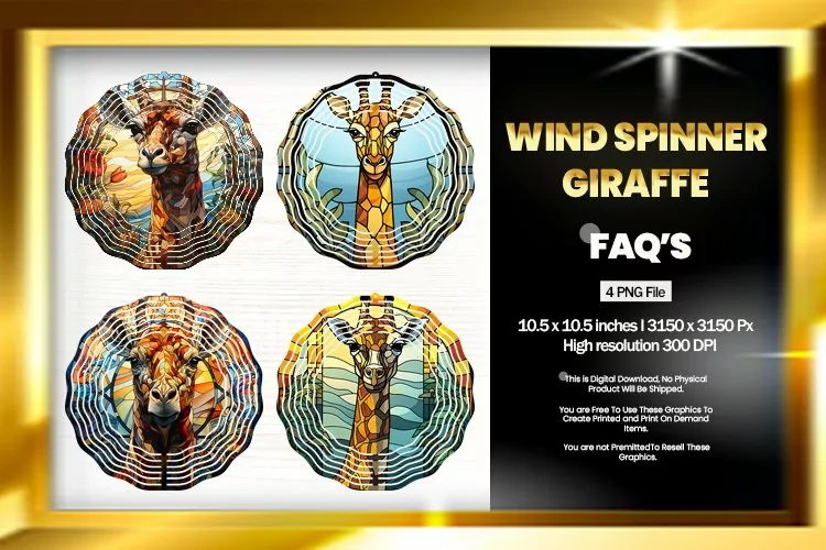 Giraffe Wind Spinner Sublimation - 04 Variations