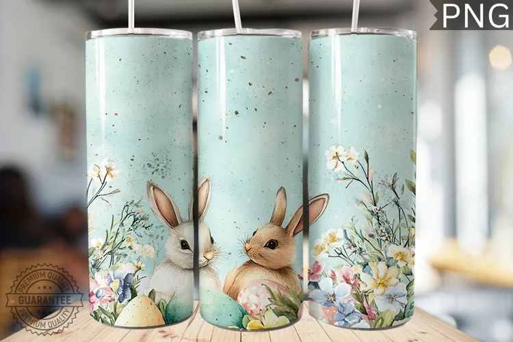Spring Easter Tumbler Wrap - High Quality 300 Dpi