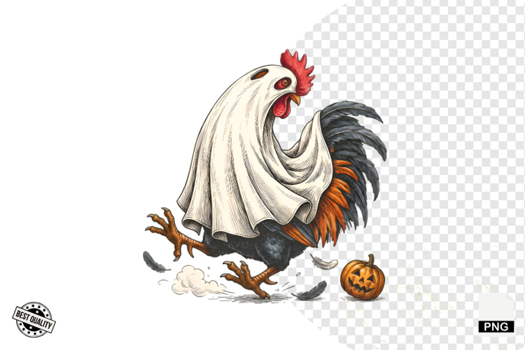 Halloween Ghost Chicken PNG