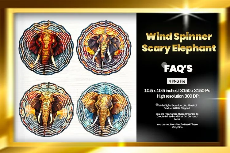 Scary Elephant Wind Spinner Sublimation - 04 Variation